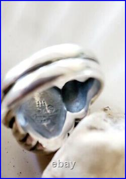 Spectacular James Avery CUSTOM Hammered Dome Ring 14kt and Silver NEAT