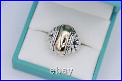 Sterling Silver & 14K Yellow Gold James Avery Knotted Dome Size 5 RARE RETIRED