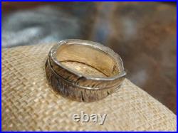 Sterling Silver 925 James Avery Retired Thick Wrap Leaf Ring Size 8.5