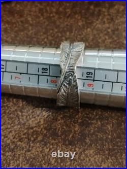 Sterling Silver 925 James Avery Retired Thick Wrap Leaf Ring Size 8.5