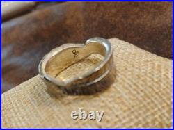 Sterling Silver 925 James Avery Retired Thick Wrap Leaf Ring Size 8.5