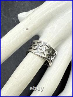 Sterling Silver James Avery Flowing Floral Lattice Ring Sz 9 RARE & RETIRED