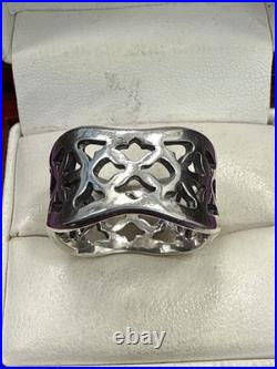 Sterling Silver James Avery Flowing Floral Lattice Ring Sz 9 RARE & RETIRED