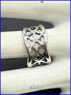 Sterling Silver James Avery Flowing Floral Lattice Ring Sz 9 RARE & RETIRED