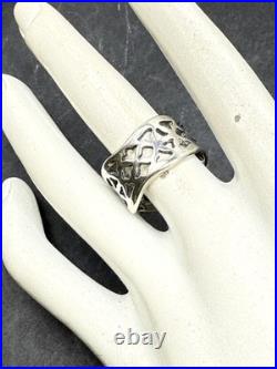 Sterling Silver James Avery Flowing Floral Lattice Ring Sz 9 RARE & RETIRED
