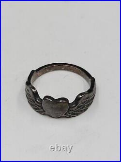 Sterling Silver James Avery Heart and Wings Ring Size 8.5
