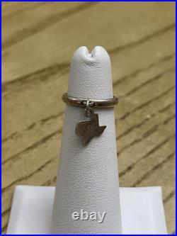 Sterling Silver James Avery Texas Dangle Charm MJS Band Ring Size 2.75