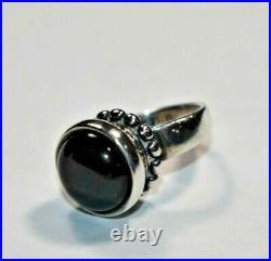 Stunning RETIRED JAMES AVERY Sterling Silver 925 ONYX 3-D Bead Ring Sz- 4.5