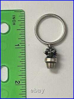 Super Rare Retired Green Thumb Flower Pot Dangle Ring By James Avery