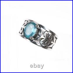 Sz5.5 James Avery Blue Topaz filigree ring