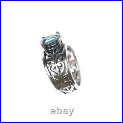 Sz5.5 James Avery Blue Topaz filigree ring