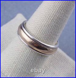 Sz 10, James Avery SIMPLICITY Wedding Ring Used, 925/14K Smooth Gold, 1/4 Wide