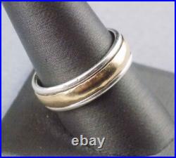 Sz 10, James Avery SIMPLICITY Wedding Ring Used, 925/14K Smooth Gold, 1/4 Wide