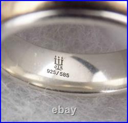 Sz 10, James Avery SIMPLICITY Wedding Ring Used, 925/14K Smooth Gold, 1/4 Wide