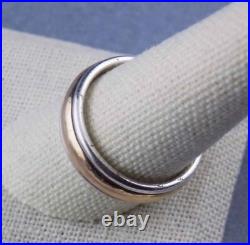 Sz 10, James Avery SIMPLICITY Wedding Ring Used, 925/14K Smooth Gold, 1/4 Wide