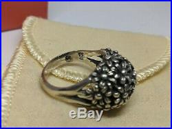 Sz 6.5 RETIRED James Avery Sterling Silver Daisy Flower Dome Ring with Box & Pouch