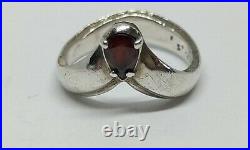 Sz 6 RARE RETIRED James Avery Sterling Silver Apogaean Teardrop Red Garnet Ring