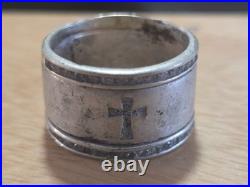 Ultra Rare James Avery Retired Sterling Silver Cross Diamond Band Ring Size 8