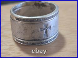 Ultra Rare James Avery Retired Sterling Silver Cross Diamond Band Ring Size 8