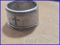 Ultra Rare James Avery Retired Sterling Silver Cross Diamond Band Ring Size 8