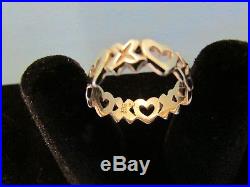 Ultra Rare Retired James Avery 14K Hugs and Kisses X and O Ring SIze 7 MINT