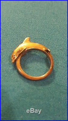 VERY OLD & RETIRED James Avery Dolphin Ring Size 7.5 3 925 Sterling Silver