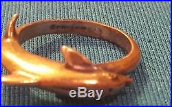 VERY OLD & RETIRED James Avery Dolphin Ring Size 7.5 3 925 Sterling Silver