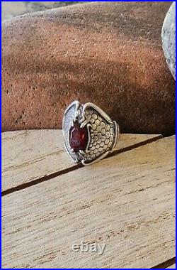 VERY RARE Poss. Custom James Avery Garnet Snake Ring SO PRETTY! Size 6.5