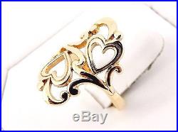 VERY RARE Retired James Avery 14K Scrolled Heart to Heart Ring