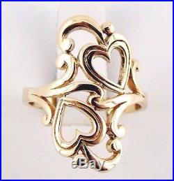 VERY RARE Retired James Avery 14K Scrolled Heart to Heart Ring