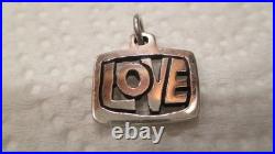 VERY RARE Retired James Avery Sterling Silver RETRO LOVE Charm Uncut O-Ring