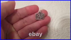 VERY RARE Retired James Avery Sterling Silver RETRO LOVE Charm Uncut O-Ring