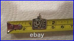 VERY RARE Retired James Avery Sterling Silver RETRO LOVE Charm Uncut O-Ring