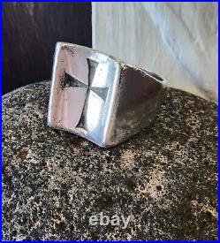 VINTAGE James Avery Retired, Rare Concave Cross Ring Size 13.75 NEAT