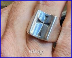 VINTAGE James Avery Retired, Rare Concave Cross Ring Size 13.75 NEAT