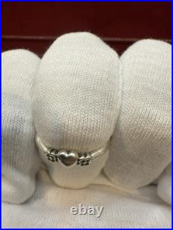 VTG James Avery Rare Retired Heart & Flower Band Ring Size 7
