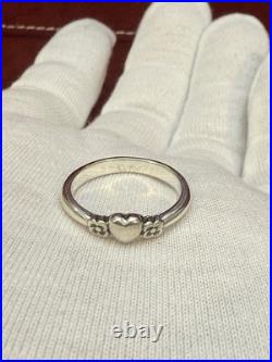 VTG James Avery Rare Retired Heart & Flower Band Ring Size 7