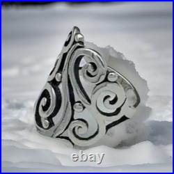 VTG Retired James Avery Open Sorrento Ring Size 9.925 Sterling Silver