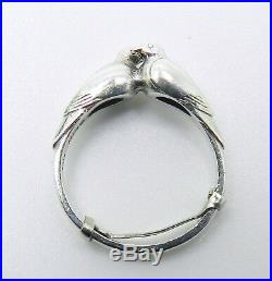 Very Rare James Avery Retired Sterling Silver Love Bird Ring Size 6.5 To 7