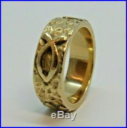 Very Rare Retired James Avery 14K Chi Rho Christian Symbol and Ichthus Fish Ring