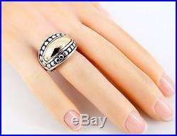 Very Rare Retired James Avery Sterling & 14K Beaded Dome 14mm Ring Size 7