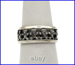 Very Rare Retired Vintage James Avery Teddy Bear Ring Band Sterling Silver Sz 7