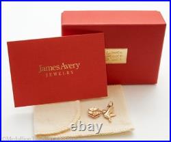 Vintage 14k Yellow Gold James Avery Hummingbird Flower Charm Box Bag Closed Ring
