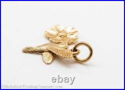 Vintage 14k Yellow Gold James Avery Hummingbird Flower Charm Box Bag Closed Ring Vintage 14k Yellow Gold James Avery Hummingbird Flower Charm Box Bag Closed Ring
