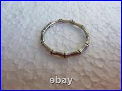 Vintage Designer 14k White Gold Bamboo Band Stackable Ring Sz 7.75 James Avery