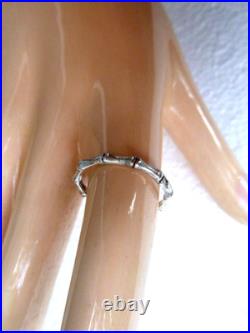 Vintage Designer 14k White Gold Bamboo Band Stackable Ring Sz 7.75 James Avery