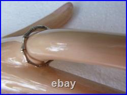 Vintage Designer 14k White Gold Bamboo Band Stackable Ring Sz 7.75 James Avery