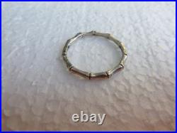 Vintage Designer 14k White Gold Bamboo Band Stackable Ring Sz 7.75 James Avery