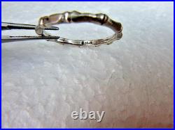 Vintage Designer 14k White Gold Bamboo Band Stackable Ring Sz 7.75 James Avery