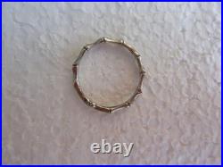 Vintage Designer 14k White Gold Bamboo Band Stackable Ring Sz 7.75 James Avery